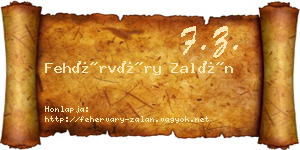 Fehérváry Zalán névjegykártya