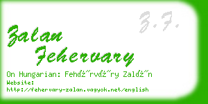 zalan fehervary business card